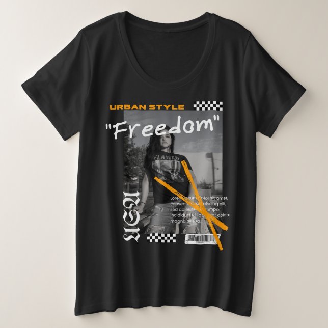 Libertad Estilo urbano usar ropa de EE.UU. negro (Anverso del diseño)
