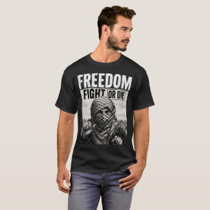 "Libertad: Lucha o Muere" Camiseta negra gráfica p