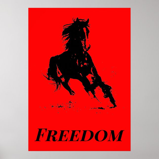 Libertad Retro Arte Pop Negro Rojo Corriendo Cabal (Frente)