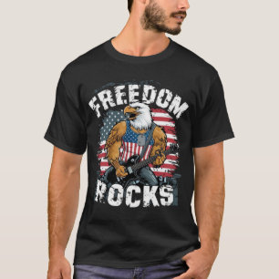 Libertad sacude camiseta patriótica estadounidense