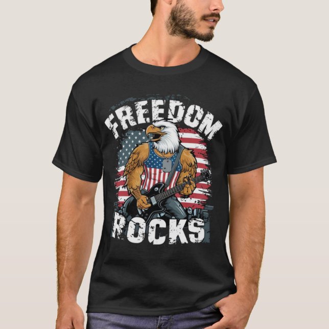 Libertad sacude camiseta patriótica estadounidense (Anverso)