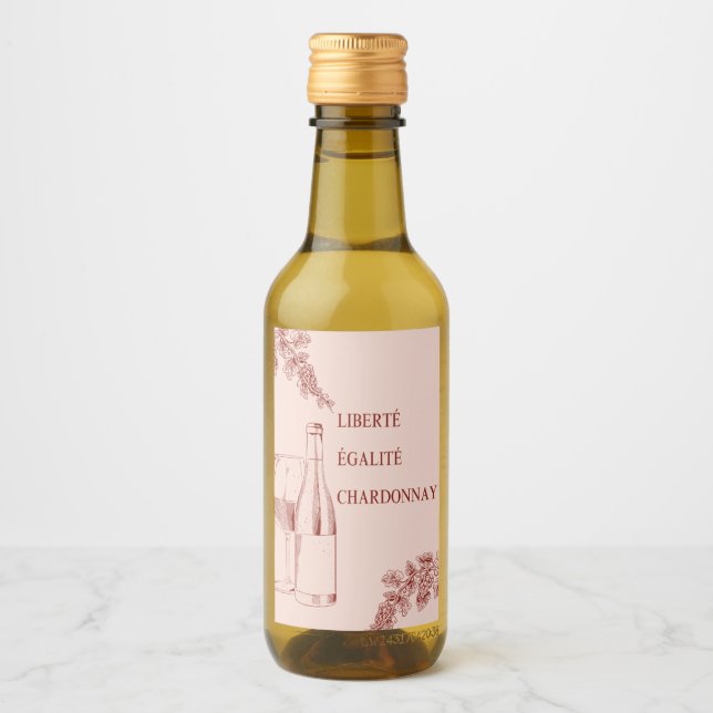 Liberté Égalité Chardonnay Funny Wine Ilustracion (Anverso)