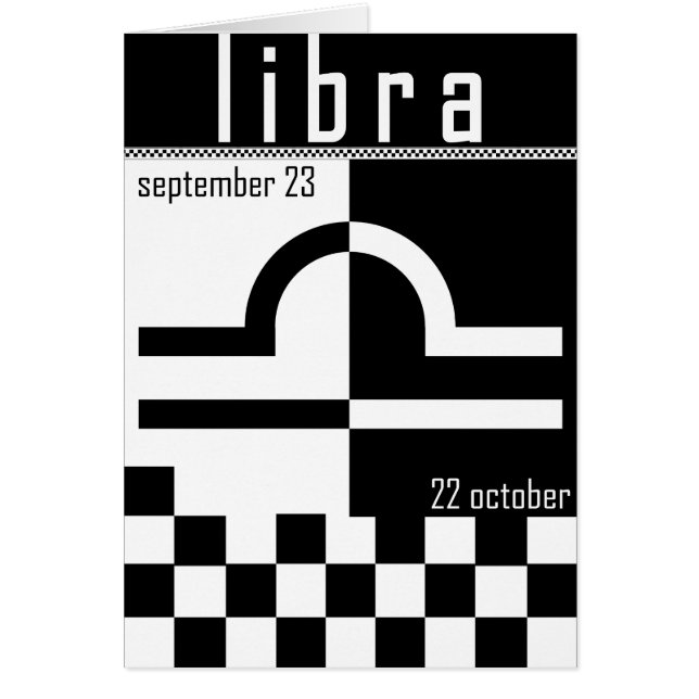 Libra 2 tone zodiac card. (Frente)