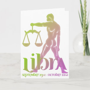 Libra Astrología Zodiac Diseño de la tarjeta de cu