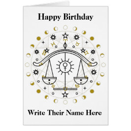 Libra Astrology Rótulo Tarjeta de cumpleaños Sep 2