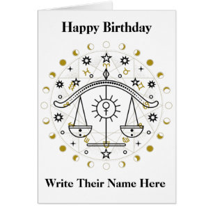 Libra Astrology Rótulo Tarjeta de cumpleaños Sep 2