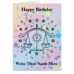 Libra Astrology Rótulo Tarjeta de cumpleaños Sep 2
