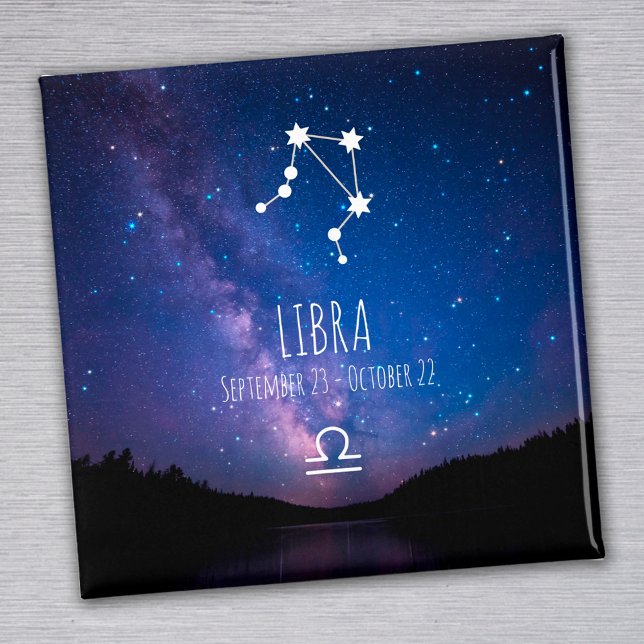 Libra | Imán de constelación de zodiaco personaliz (Subido por el creador)