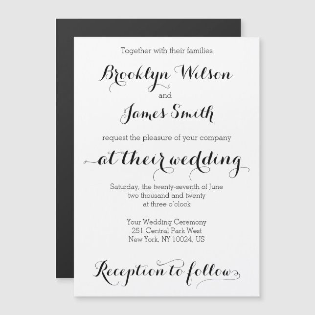 Libremente invitaciones a la boda de imanes blanco (Anverso/Reverso)