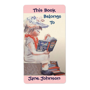 Librería Chica Vintage Leer Pertenece A Etiquetas