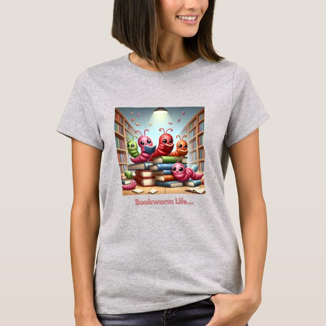 Librería Escolar Gusano de biblioteca Camiseta de  (Anverso)