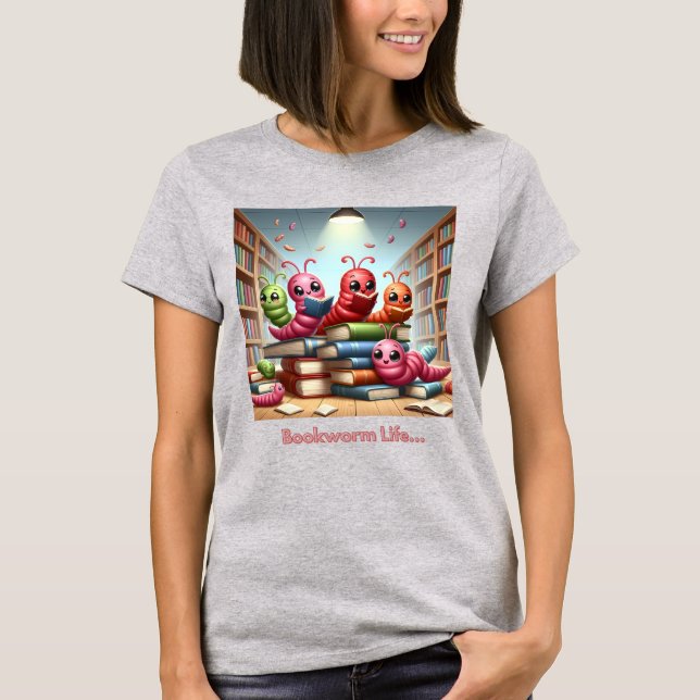 Librería Escolar Gusano de biblioteca Camiseta de  (Anverso)
