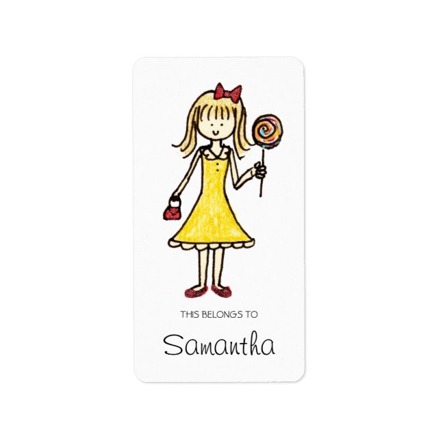 Librería Lollipop, etiquetas personalizadas (Frente)