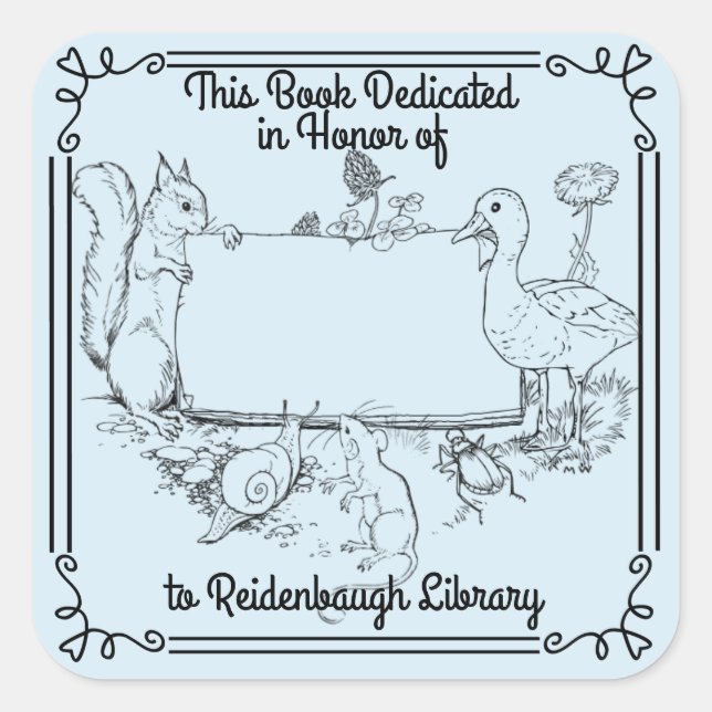 Librería Pegatina Dedicación de biblioteca Cualqui (Anverso)