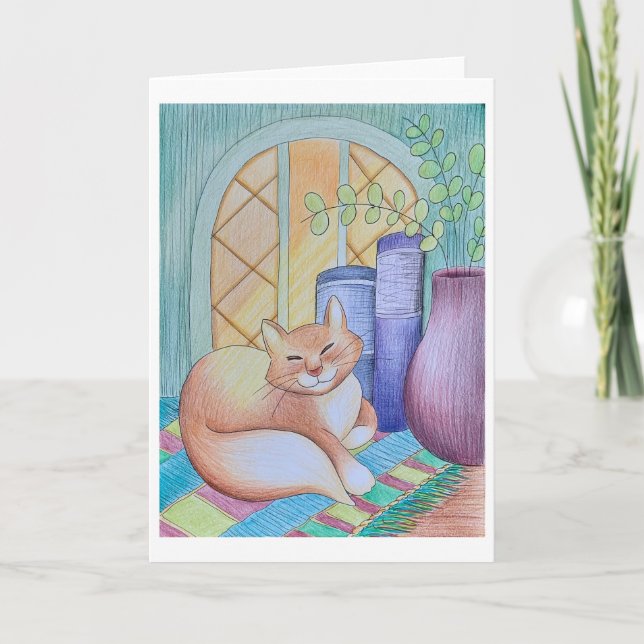 Librería Tarjeta de saludo de Gato (Anverso)