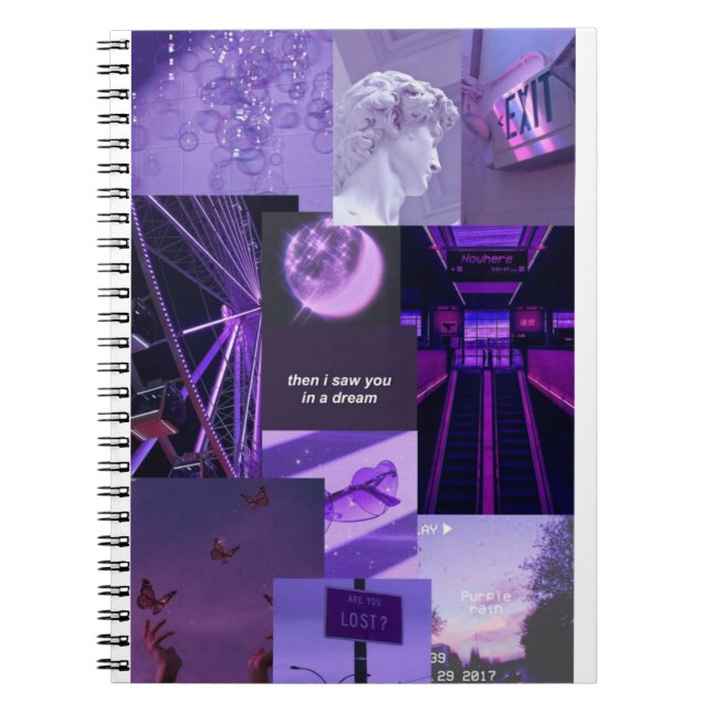 Libreta aesthetic collage lila (Frente)