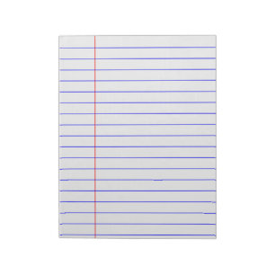 libreta alineada azul con el margen