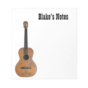 Libreta antigua de la guitarra acústica