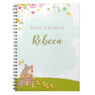 Libreta con espiral Baby Shower Bear and duckies