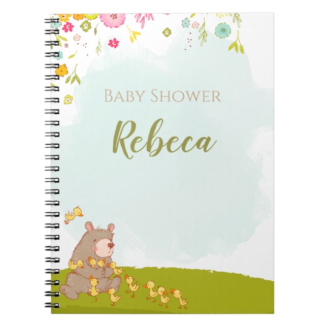 Libreta con espiral Baby Shower Bear and duckies (Frente)