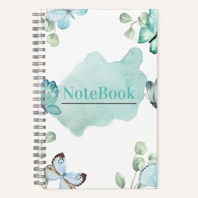 Libreta con estética de mariposa azul y blanco 14  (Anverso)