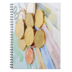 Libreta con euro móvil de moneda