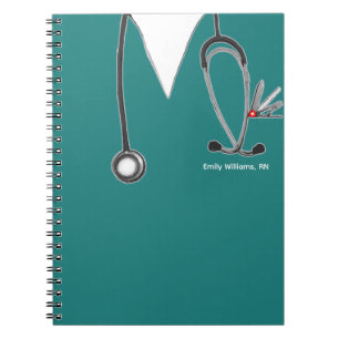 Libreta con una bata médica