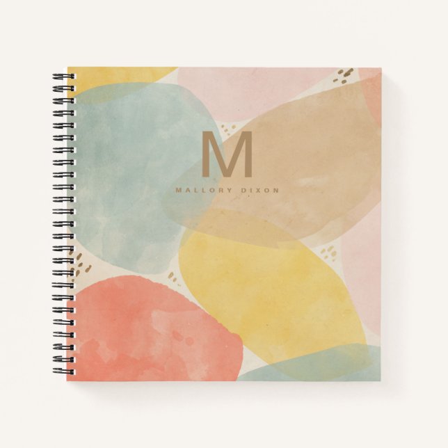 Libreta de bocetos abstracta con monograma y nombr (Anverso)