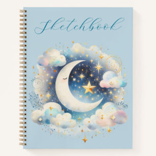 Libreta de Bocetos Boho Celestial Luna Creciente A
