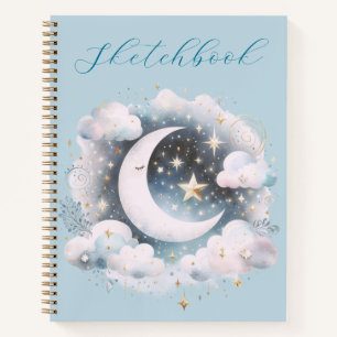 Libreta de Bocetos Boho Celestial Luna Creciente A