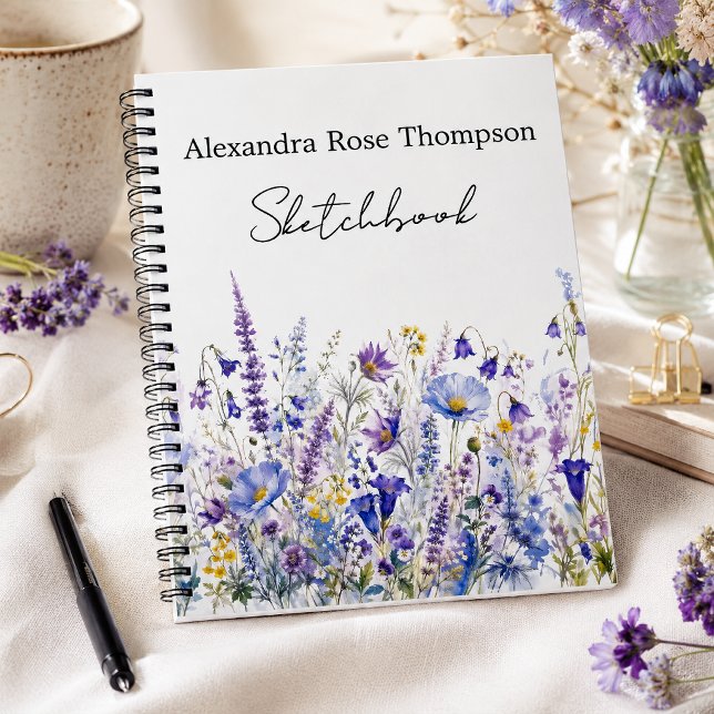 Libreta de bocetos de acuarela de flores silvestre (Subido por el creador)