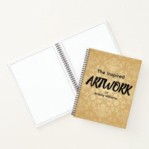 Libreta de bocetos de artista dorada personalizada