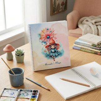 Libreta de bocetos de bruja caprichosa personaliza