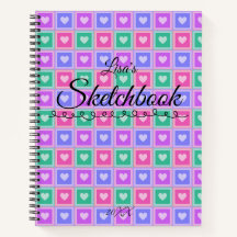 Libreta de Bocetos de Cuadrados de Colores Pastel