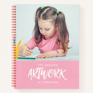 Libreta de bocetos de foto de artista rosa persona