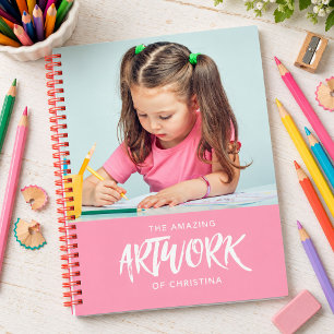 Libreta de bocetos de foto de artista rosa persona