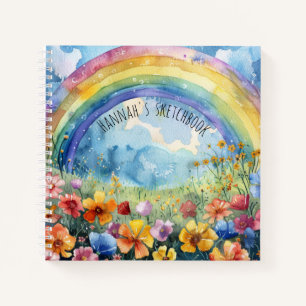 Libreta de Bocetos de Jardín de Flores de Arcoíris