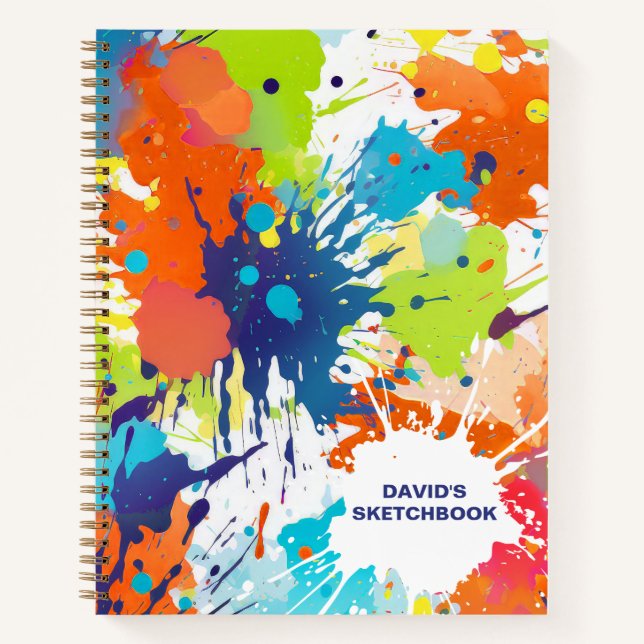 Libreta de bocetos de salpicaduras de pintura para (Anverso)