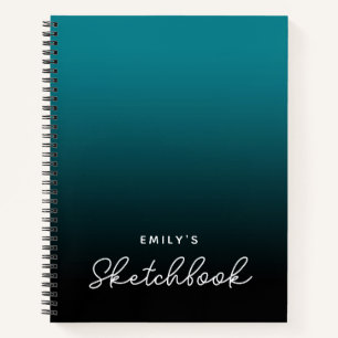 Libreta de bocetos personalizada con ombre negro y