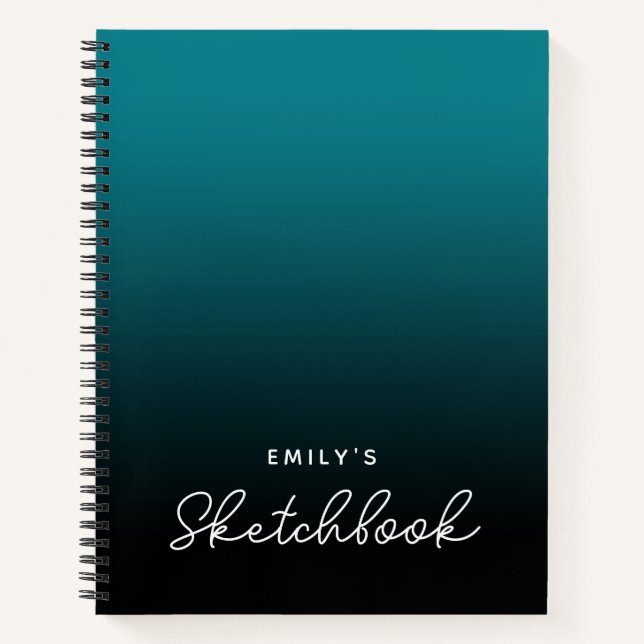 Libreta de bocetos personalizada con ombre negro y (Anverso)