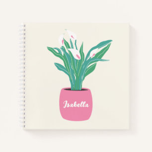 Libreta de casa de lirio de la paz personalizada