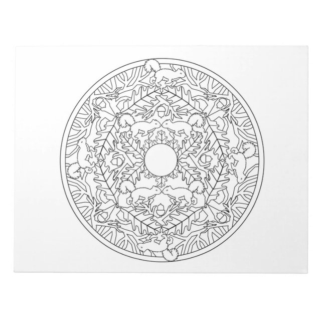Libreta de colorear mandalas de ardillas (Frente)