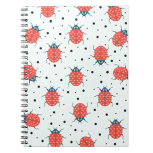 Libreta de diario con mariquitas y lunares