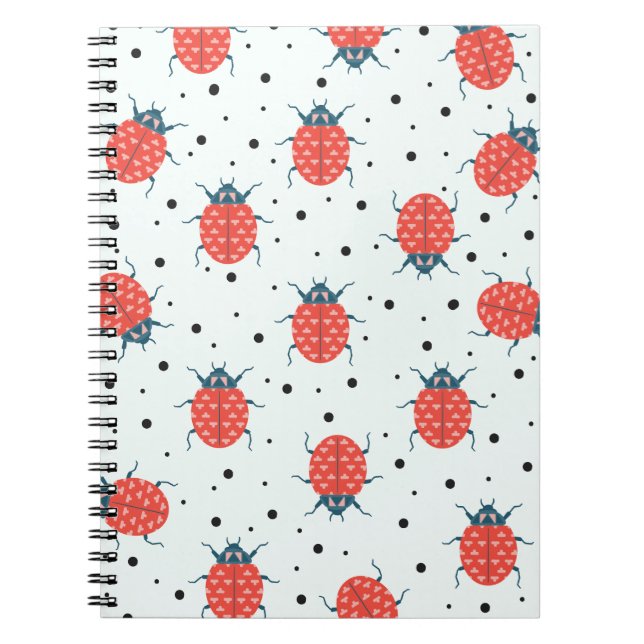 Libreta de diario con mariquitas y lunares (Frente)
