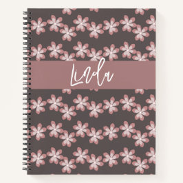 Libreta De Diario De Nombre De Florales Suaves Ros