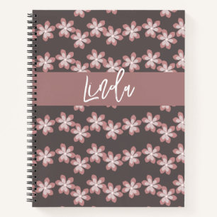 Libreta De Diario De Nombre De Florales Suaves Ros