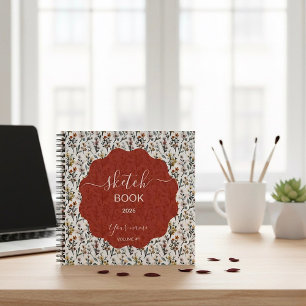 Libreta de dibujo con diseños florales lujosos y p