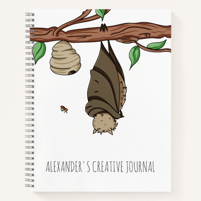 Libreta de dibujo de arte de murciélago lindo durm (Anverso)