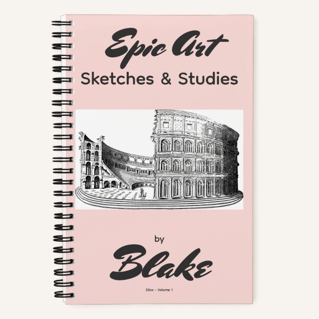 Libreta de dibujo de arte personalizada 2 bocetos  (Anverso)