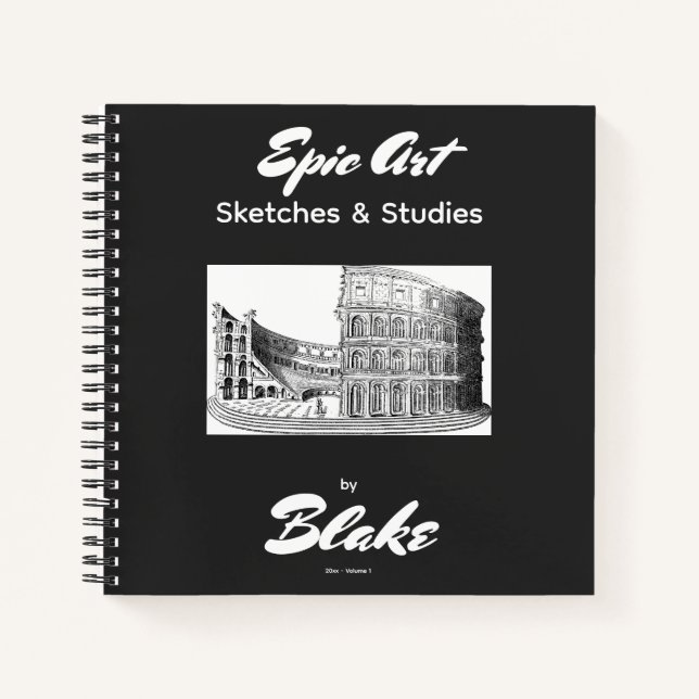 Libreta de dibujo de arte personalizada 2 bocetos  (Anverso)